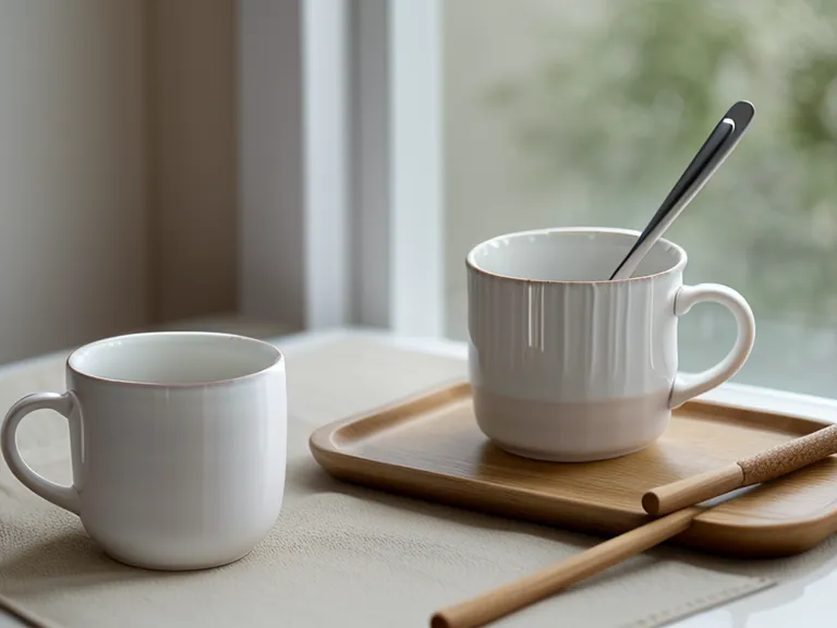 Close-up of prebiotic fiber powder being stirred into a glass of water on a desk.