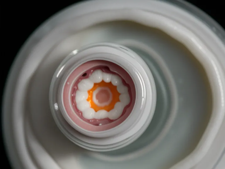 A close-up shot of a Size 00 probiotic capsule in someone's hand