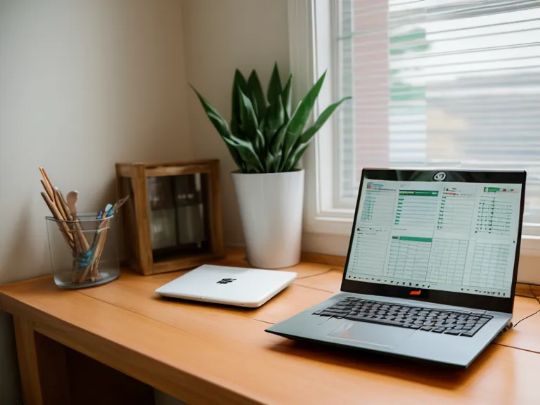 A designer's desk showing a skin tracking spreadsheet and an oat milk latte.