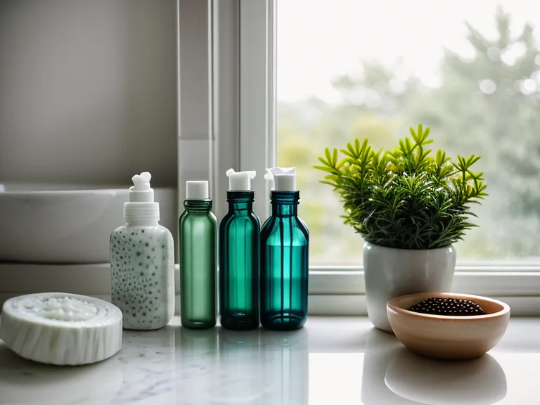 Probiotic supplement bottle stored inside a refrigerator next to healthy food items.